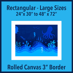 Rolled Canvas Large 3" Border